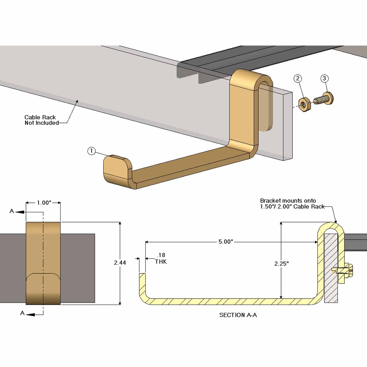 R-0254-06-ZN-BK RUNWAY CABLE DROPOUT KIT, Cable Runways